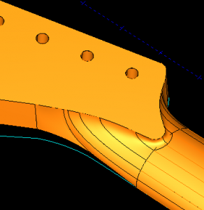 smooth transition surface for his prototype guitar 